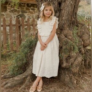 Noralee - Girls Cream Ruffle Rosemary Dress - Size: 8Y